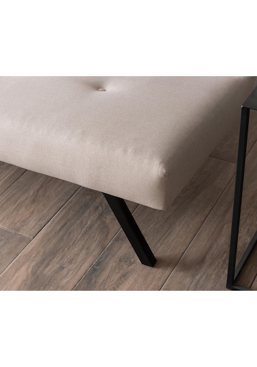 Pafu Zola Üçlü Yataklı Koltuk - Krem Keten Krem