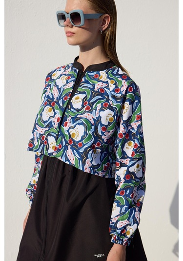 Manuka Rüzgarlıklı 3'lü Tesettür Mayo Takımı Multi Color Çok Renkli