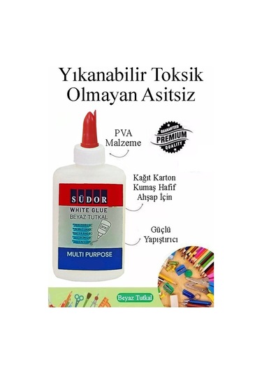 Beyaz Tutkal 40 Gr 3 Adet Südor Beyaz Mobilya Tutkalı 40 Gr Ahşap Tutkalı Su Bazlı Çok Amaçlı Beyaz Tutkal