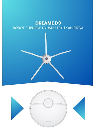 Dreame D9 Robot Süpürge Uyumlu Tekli Yan Fırça