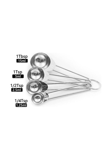 Pazly Altın 8 Adet Paslanmaz Çelik Ölçme Kaşığı Ve Bardak Seti - Mutfak Aksesuarları Altın