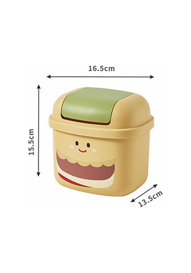 Homyl Mini Masa Çöp Kutusu Kovası Ofis Ofisleri Için Sarı Sarı