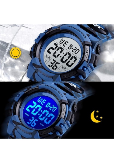 Çocuk Saati 6-15 Yaş Arası Erkek Çocukları İçin Dijital Spor Açık Hava Çok Fonksiyonlu Kronograf Led 50 M Su Geçirmez Alarm Takvim Analog Saat Silikon Bantlı Çocuklar İçin E Diğer