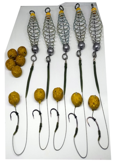 30 Gr Yaylı Boili Rig Takımı 5 Adet Yedek Boili 5'li Set