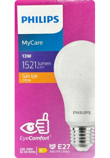 3 Adet Philips 13w Sarı Işık E27 Duylu Kalın Duy Led Ampul