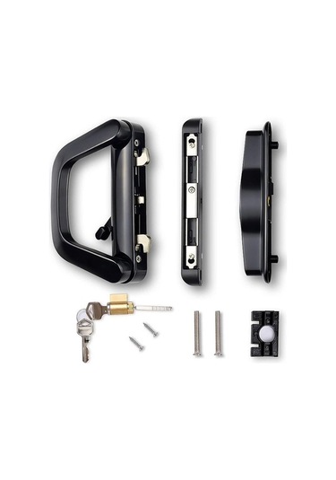 Pazly Alüminyum Kilidi Cam Balkon Kapıları İçin Siyah Çift Taraflı Sürgülü Kapı Anahtarsız Siyah - Tek Taraflı Anahtarsız