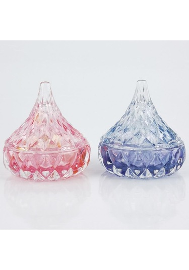 Lüsterli Mini Kubbe Cam Lokumluk & Şekerlik 2'li