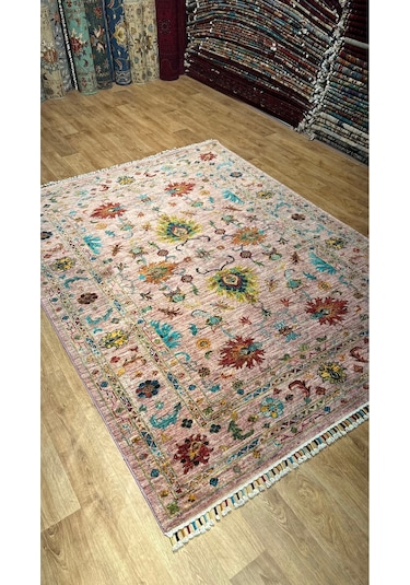 El Dokuma Afghan Halısı Pembe