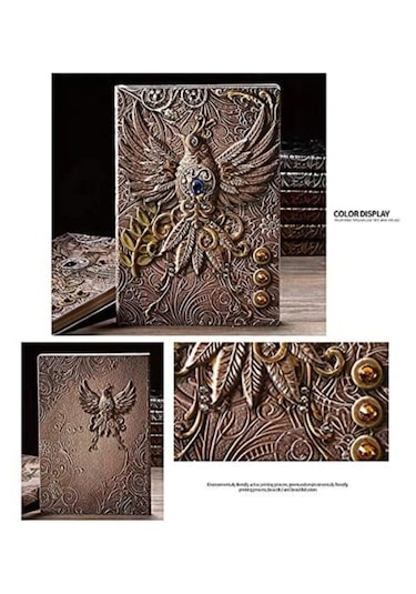 Hediyelik Deri Defter 3d Kabartmalı Turuncu