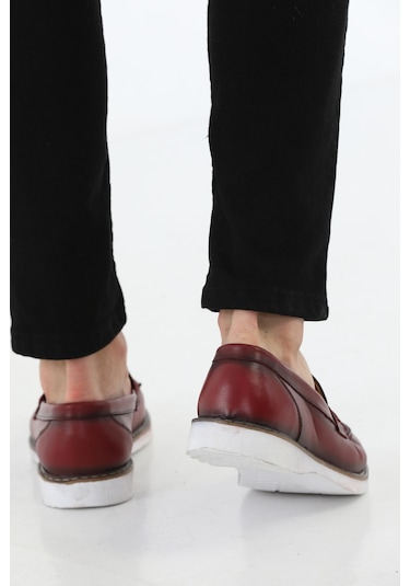 M.Karaca Hakiki Deri Ortopedik Klasik Erkek Ayakkabı Bordo