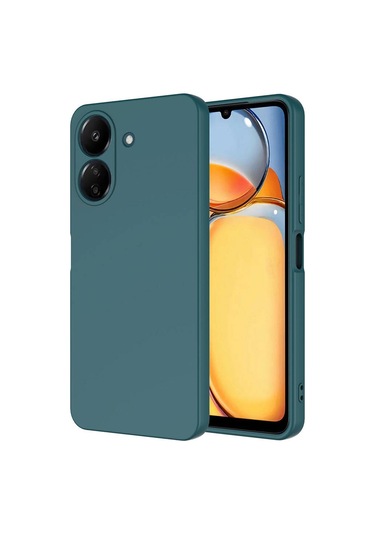 Forzacase Xiaomi Redmi 13c İle Uyumlu Liquid Serisi İçi Kadife Lansman Silikon Kılıf Yeşil