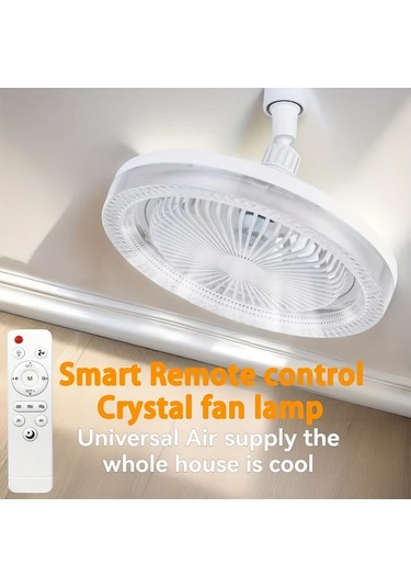 Xuweiwei Gri 360 Derece Ayarlanabilir 25 Cm Led Akilli Tavan Fan Lambasi Uzaktan Kumandali Renk Degisimi Parlaklik Ayari 3 Hiz Seviyesi E26 E27