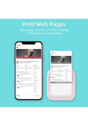 Tenfowee A31 Mini El Tipi Termal Yazıcı, Bluetooth İle Fotoğraf-not-liste Baskısı, 6 Adet 57x25mm Kağıt, Dahili Pil, Pembe