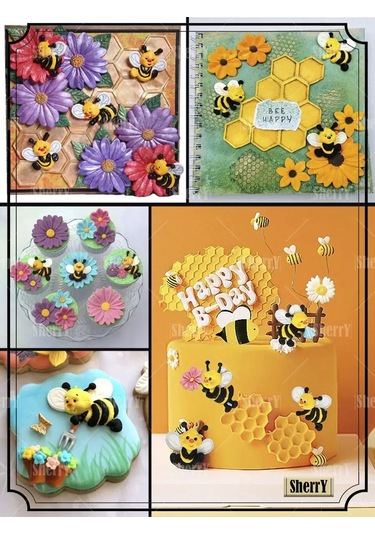 Sherryleis Eğlenceli Arılar Kalıbı 13,7x12x1 Cm Silikon Kalıp 137596773