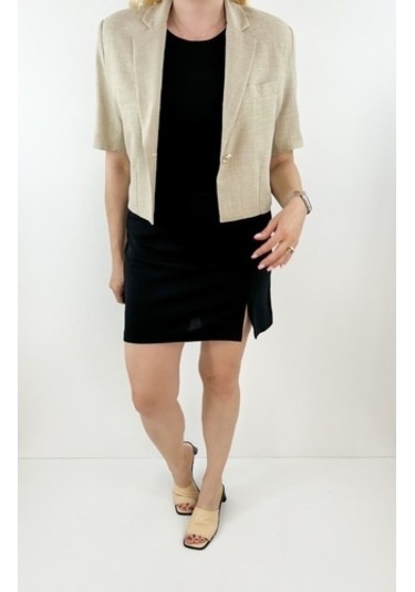 Modaonna Yırtmaçlı Siyah Mini Etek Siyah