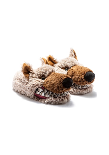 Kurt Erkek Hayvanlı Panduf Bej 41/46 Kurt