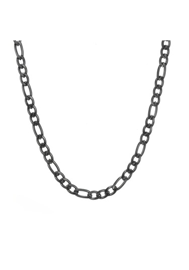 Çelik Kolye Klasik 3+1 Zincir Model 4 Mm 55-60 Cm Siyah Black Siyah