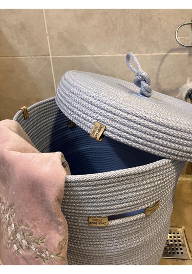 Zengin Design Home Banyo Camaşır Sepeti Zdh-051 Bebe Mavi