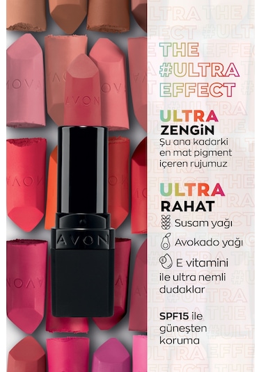 Avon Ultra Mat Ruj Truest Red
