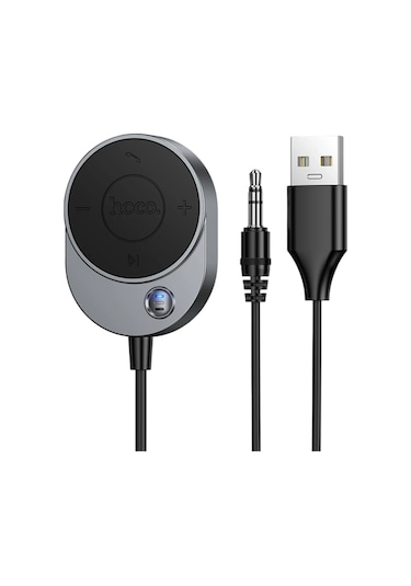 Hoco. E150 Tak Çalıştır Aux Bluetooth Ses Dönüştürücü - Gri