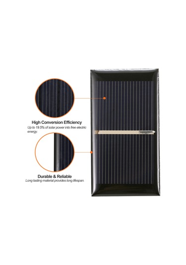 Aubyhe 0.3w 0.5v Çok Amaçlı Güneş Paneli, Polikristal Silisyum, 65x35mm, Led Lambalar Ve Elektronik Cihazlar İçin Şarj Edici 1 Adet