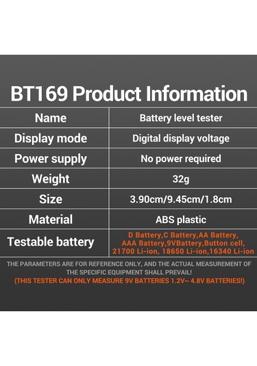 Aneng Bt169 Pil Gücü Test Cihazı Dijital Ekran Aa Aaa Lityum Pil Gerilim Test Cihazı