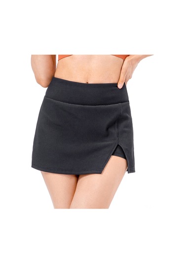 Skycity Yüksek Bel Spor Etekleri: Tenis, Yoga Ve Golf İçin İç Kısa Şortlu Konforlu Kadın Etekleri SiYAH Siyah