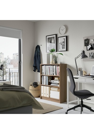 Kitaplık, Meşe Görünümlü, 80x28x106 Cm Abanoz Kitaplık, Meşe Görünümlü, 80x28x106 Cm Abanoz