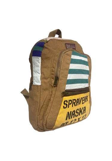 Kaliteli Renkli Vintage Salaş Disayn Günlük Sırt Gezi Okul Seyahat Çantası 28 Cm X 37 Cm Camel