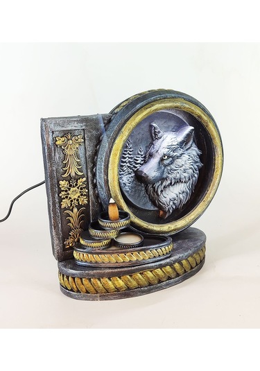 Barok Halka Kurt Tasarımı Metalik Geri Akış Tütsülük Işıklı