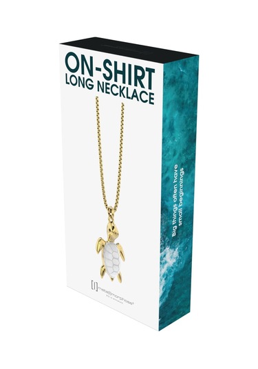 Metalmorphose Kaplumbağa Kolye Altın - Beyaz