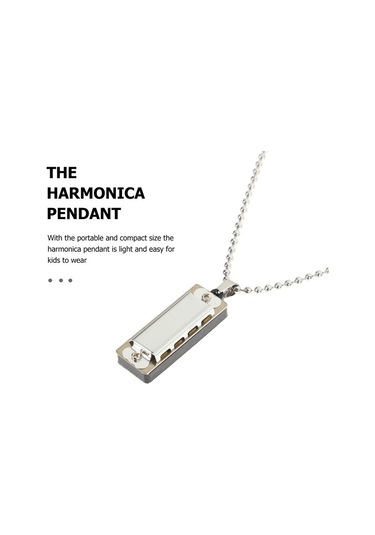 Gerçek Kullanılabilir Mızıka Kolye Gümüş Renk