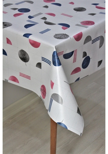 Elyaf Astarlı Silinebilir Pvc Muşamba Masa Örtüsü C134-1clbrgeo-pembe