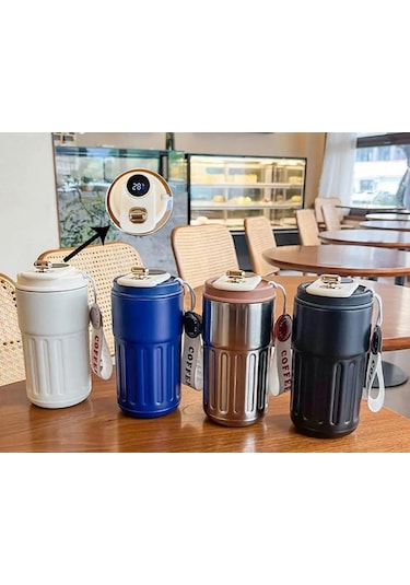 Büro Ev Ofis Hediyesi İçin 480ml Charmlı Derece Göstergeli Vakumlu Mug Termos Bardak Diğer