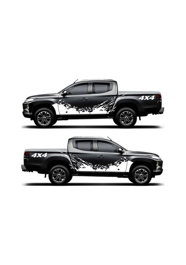 Besthome1 4 Parça Otomotiv Pvc Çıkartma Seti, 190x50cm & 40x10cm, Beyaz/siyah/kırmızı Renkli