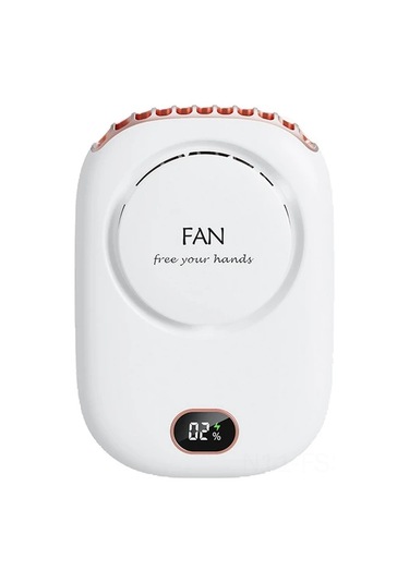 Hfambition Beyaz Boyun Bağlı Fener, 3 Hızlı Sessiz Motor, 10 Saat Pil, Masaüstü/bel Uygulanabilir, Geniş Açı Vantilatör