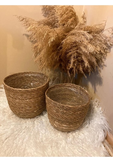 2li Hasır Silindir Saksılık Orta Boylar