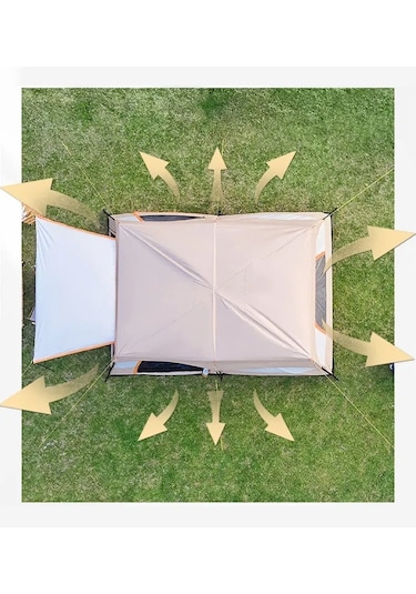 Efsane Kamp - Aile Boyu Büyük Kamp Çadırı 2 Oda 1 Salon - 12 Kişi Bej