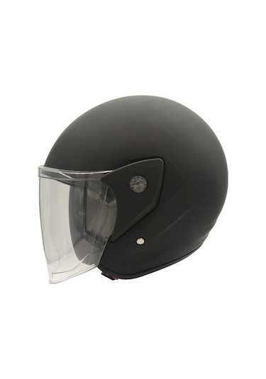 Motoanl Motosiklet Ve Bisiklet Yarım Açık Kask Motor Kaskı Mat Siyah Mat Siyah