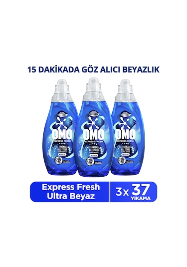 Omo Express Fresh Ultra Beyaz Sıvı Çamaşır Deterjanı 3 x 1480 ML