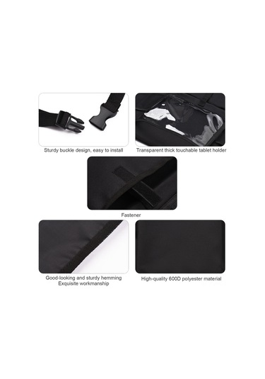 Geeksen Siyah 600d Polyester Araç Koltuğu Organizer, 54.5x46x0.3cm, 260g, Pratik Seyahat Çözümü