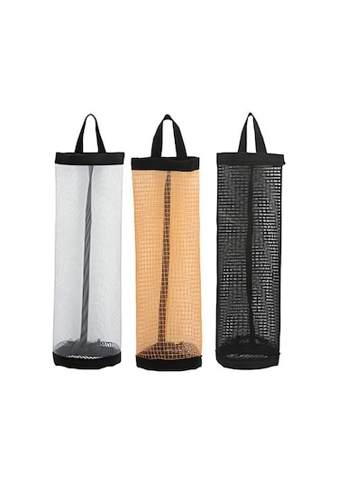 Siyah Çöp Torbası Depolama Kese Içi Boş Örgü Şeffaf Hafif Duvar Asılı Ev Yurt Plastik Siyah