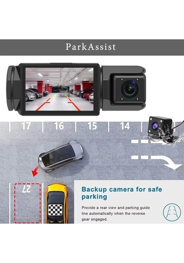 Pazly 1080p Yüksek Çözünürlüklü Gece Görüş Üçlü Kayıt Üç Lensli Wifi Kamera