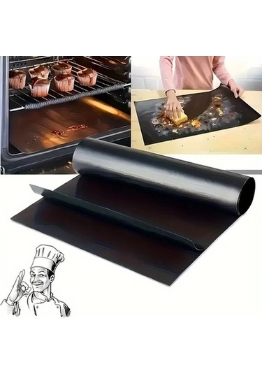 Trendooze 6li Paslanmaz Siyah Yapışmaz Fırın Izgara Tost Makinesi Fritöz Kağıdı Ev Yemekleri İçin