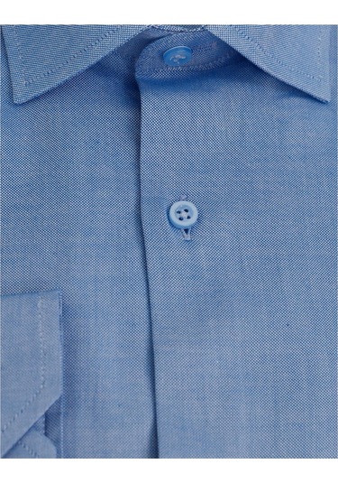 Uki Mavi Comfort Fit Uzun Kol Oxford Klasik Gömlek Mavi