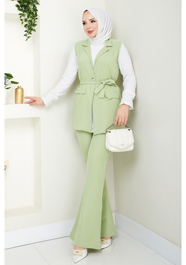 Niyar Yelek Pantolon İkili Takım 1530 - Mint Mint Yeşili