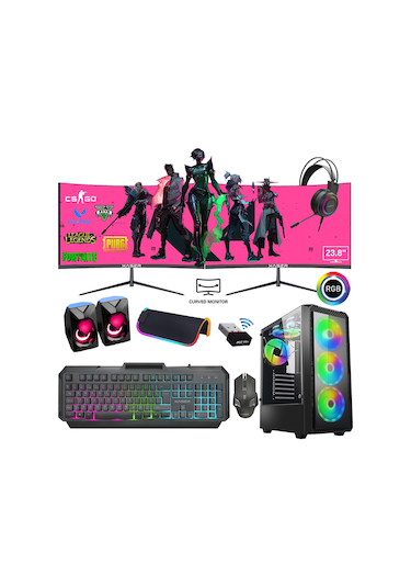 Xaser XSR764 i7-2600 16 GB 256 GB SSD 4 GB RX550 24" Free Dos Masaüstü Oyuncu Bilgisayarı