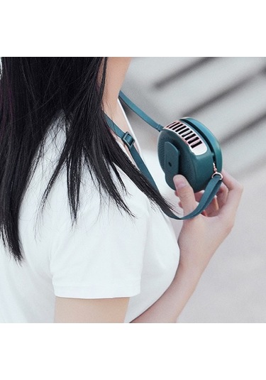 Fortunelane Usb Taşınabilir Boyun/bel Bağlı 3 Hızlı Açık Bladesız Fan - Doğal Rüzgar Serinletici Beyaz