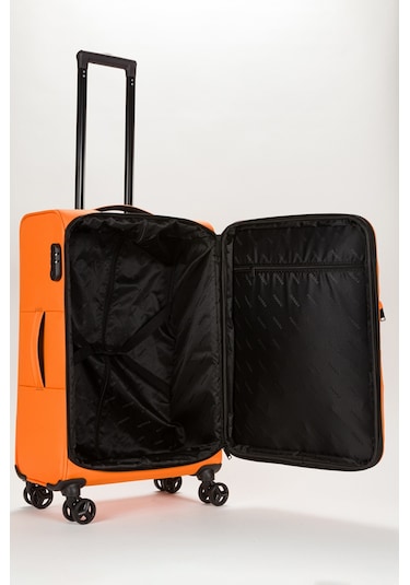 Fossil Unisex Büyük Boy Kumaş Valiz 028-01 Turuncu