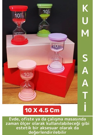 Dayanıklı Dekoratif Ev Ofis Masa Üstü Hediyelik Zaman Ölçer Çok Şık Estetik 10 Dakikalık Kum Saati